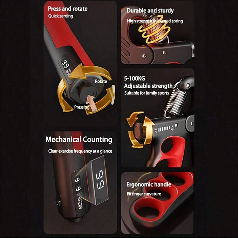 Forearm Trainer with click counter (5-100kg/225 lbs.)